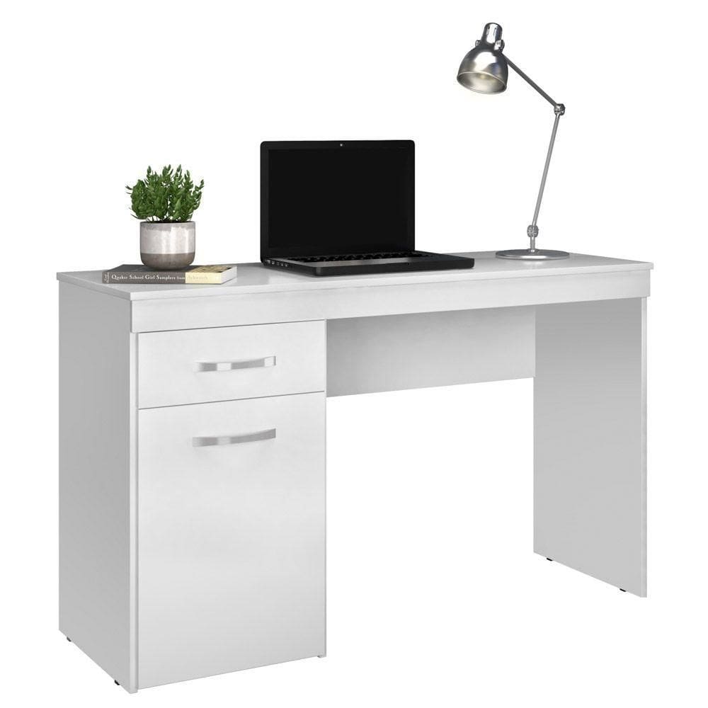 Mesa p/ computador Escrivaninha 1Porta 1Gaveta Branco