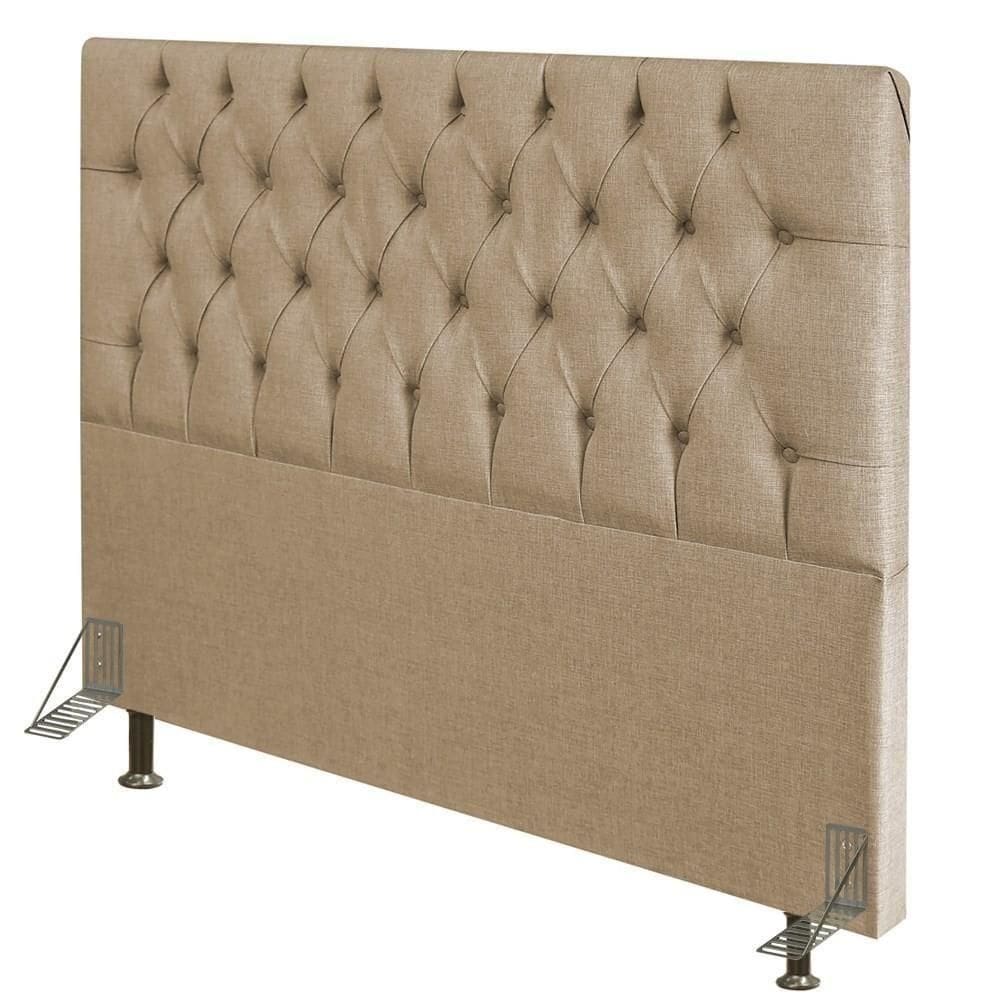 Cabeceira Casal King 193Cm Diamante D10 Linho Bege