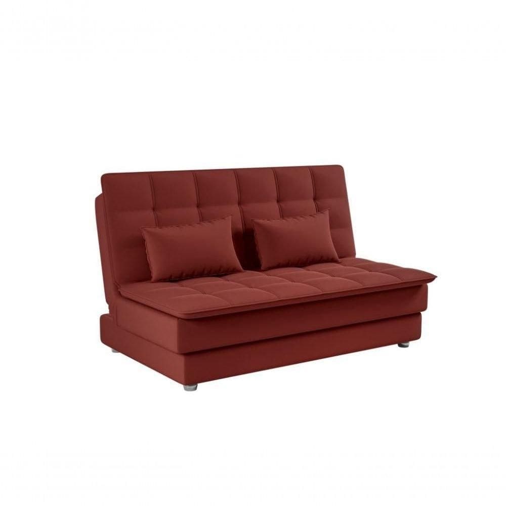Sofá Cama Reclinável 2 Lugares Penélope - Veludo Vinho