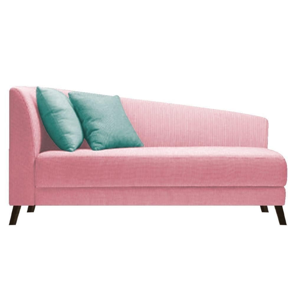 Recamier Heitor 185Cm Com Almofada Rosa Bebê/Tiffany