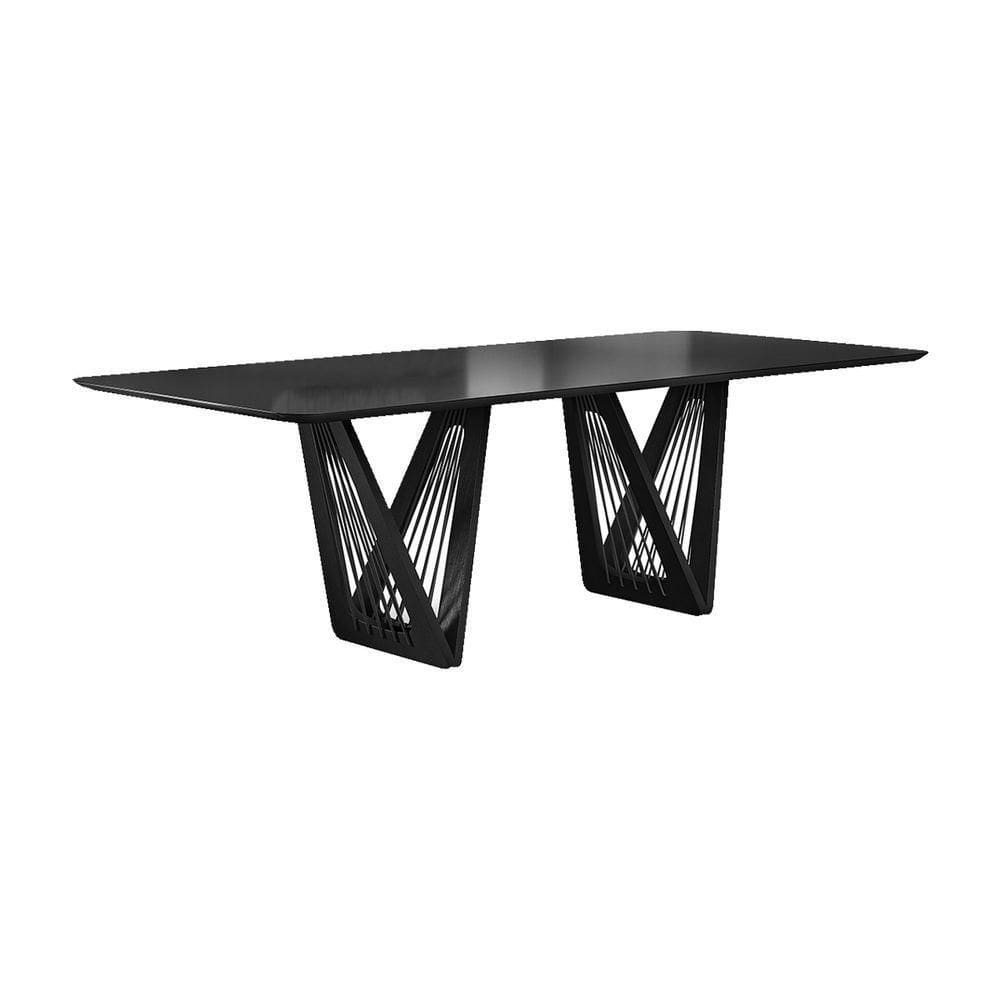 Mesa De Jantar Áustria C03 218X110cm Laca Preto/Ébano