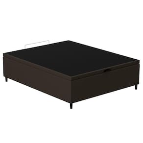 Base Para Cama Box Baú Casal 138X188Cm Hit Suede Marrom