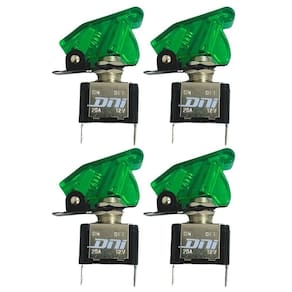 Kit 4 Chave Botão Liga Desliga 2 Posições 12V Capa Verde Led