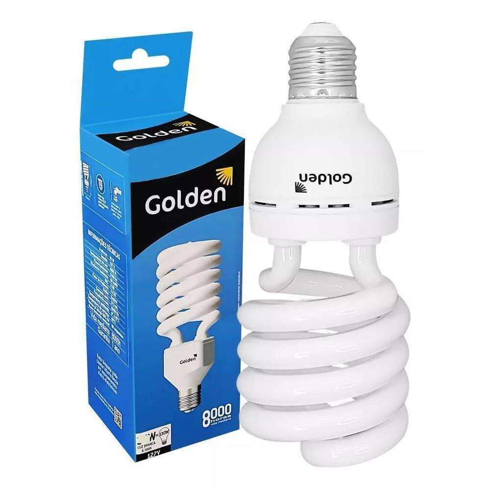 Kit C/10 Lâmpadas Compacta Espiral 13W 127V E27 Branco Frio
