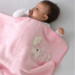 MANTA BABY JOY MICROFIBRA URSA NUVEM ROSA 0,85CM x 1,00CM