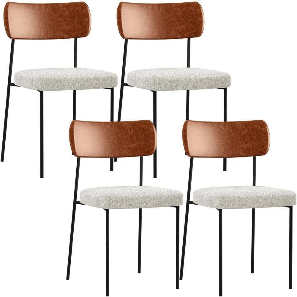 Kit 04 Cadeiras Sala De Jantar L02 Camel Bouclê Creme