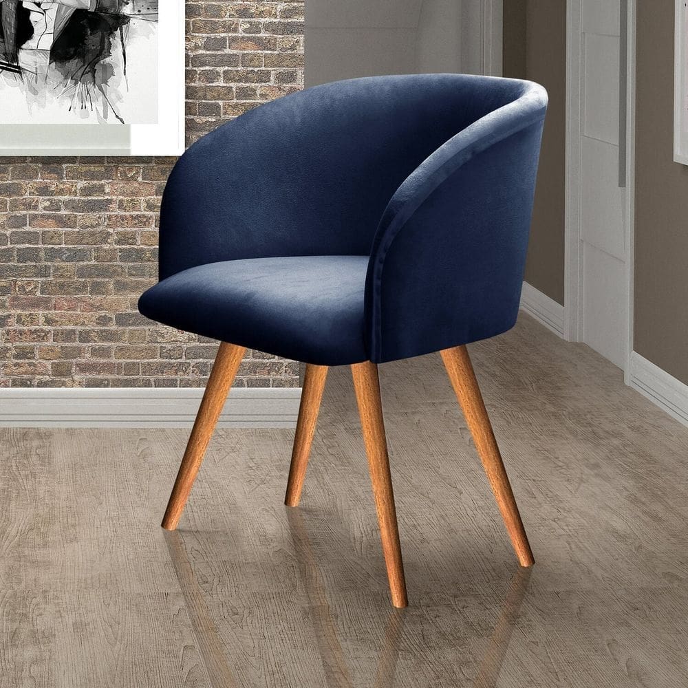 Poltrona Atenas Pé Palito Decorativa para Sala de Estar Azul Marinho