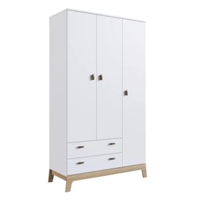 Guarda Roupa Infantil 108Cm 3 Portas 2 Gavetas Favo De Mel 006 Branco - Completa Móveis