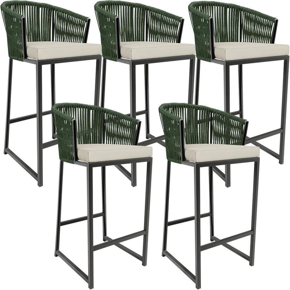 Kit 05 Banqueta Para Área Gourmet Cozinha Varanda D04 Verde