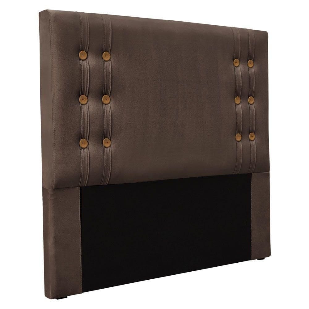 Cabeceira King 1,95m Genova Veludo Marrom Pallazio