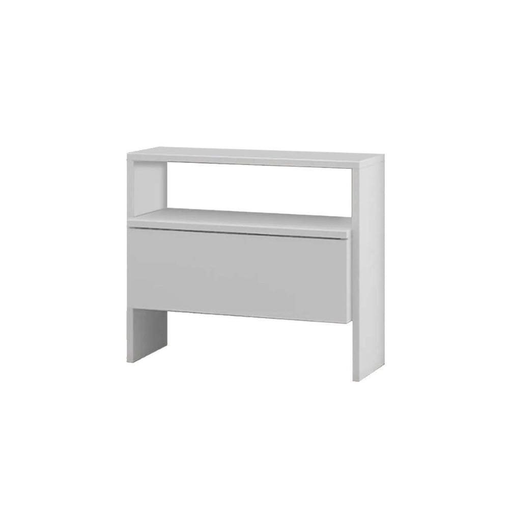 Mesa Cabeceira Casal Etno c/ 1 Gaveta Branco - Novo Horizonte