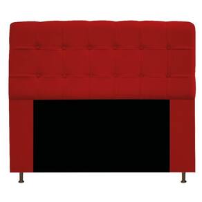 Cabeceira Mel 160 Cm Queen Size Com Botonê Suede Vermelho