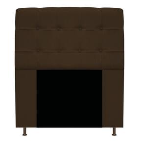 Cabeceira Mel 90 Cm Solteiro Com Botonê Suede Marrom