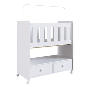 Mini Berço Moisés Com Colchão 2 Gavetas Branco
