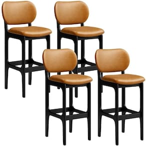 Kit 4 Banquetas Alta Bar Cozinha Betta L02 Preto Whisky
