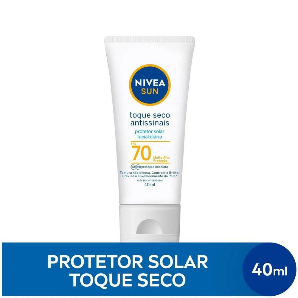 Nivea Sun Prot. Solar Facial Toque Seco Fps70 40ml