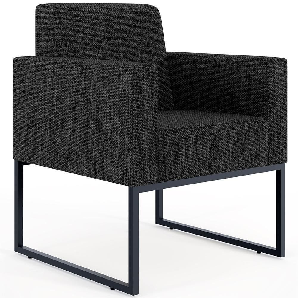 Poltrona E Recepção Base Fixa De Metal Helô Chumbo