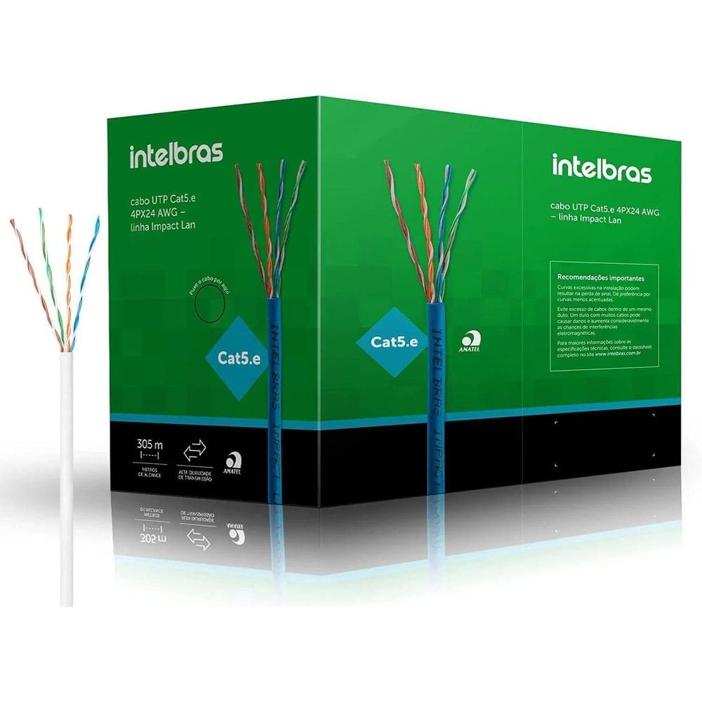 Cabo De Rede Impact Lan Cat5E 4Px24 Branco Intelbras 305M