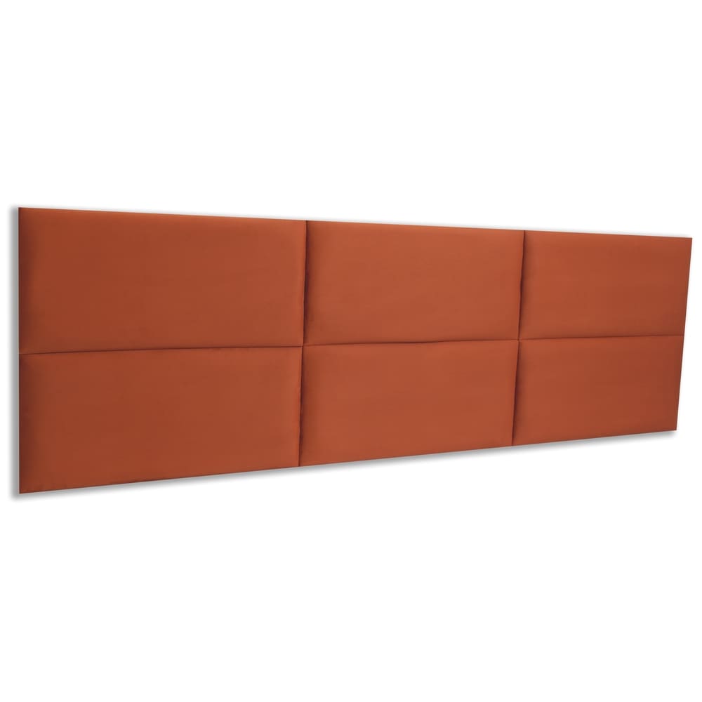 Cabeceira King Estofada Kit 6 Placas Retangular - Veludo Terracota