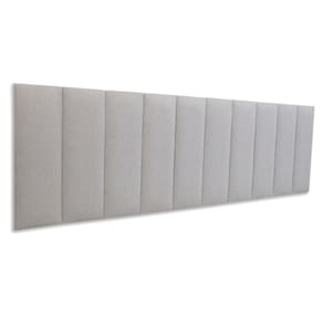 Cabeceira King Estofada Kit 10 Placas Reta - Linho Gelo