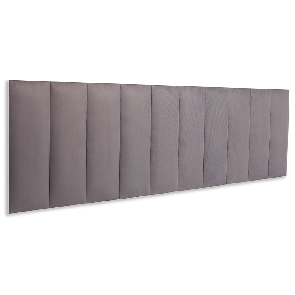 Cabeceira King Estofada Kit 10 Placas Reta - Suede Cinza