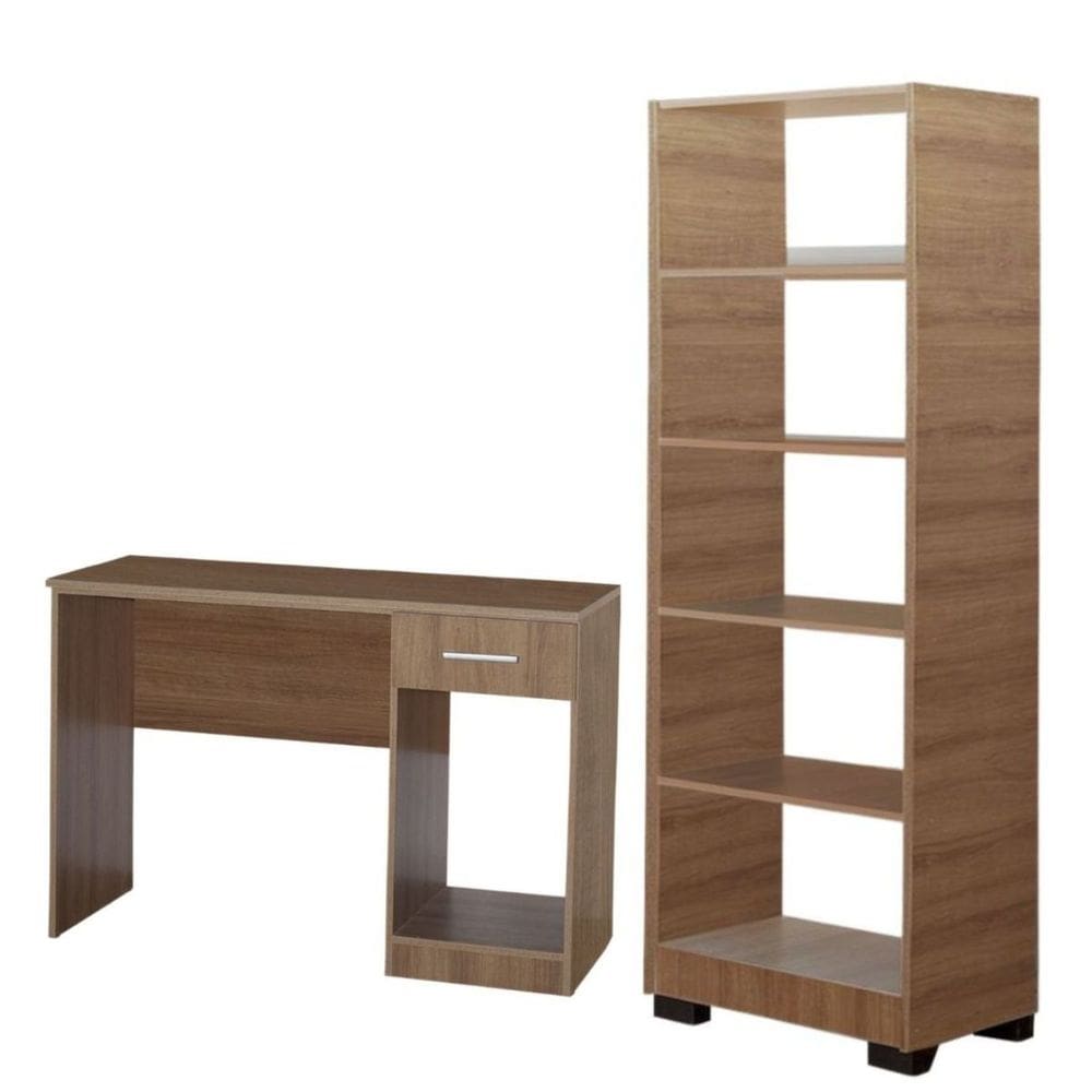 Kit Estante Para Livros Mesa Escrivaninha Onix
