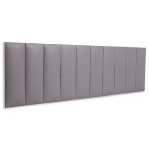 Cabeceira King Estofada Kit 10 Placas Reta - Courino Cinza