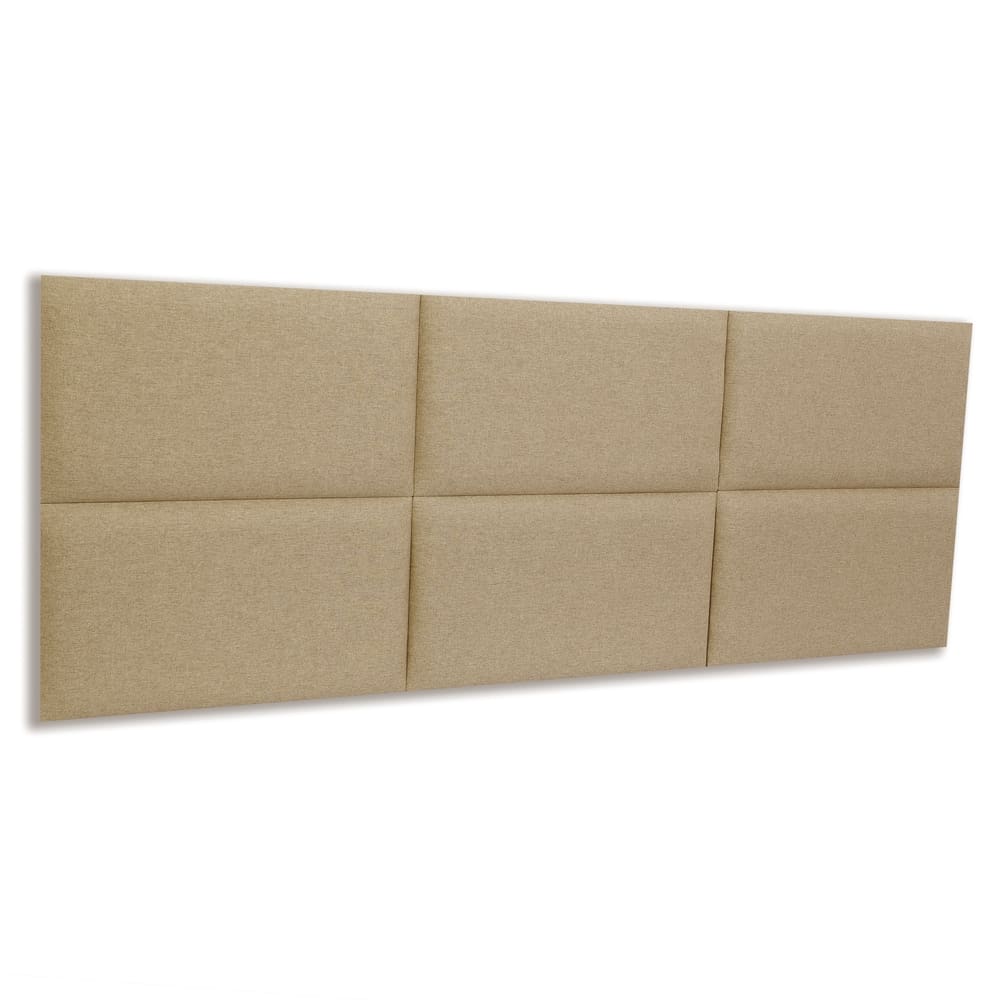 Cabeceira Queen Estofada  Kit 6 Placas  Retangular - Linho Bege