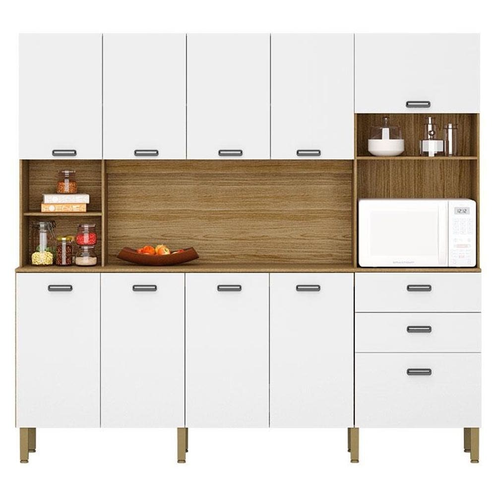 Cozinha Intense 10 Portas e 2 Gavetas Freijó Supremo - Kits Paraná