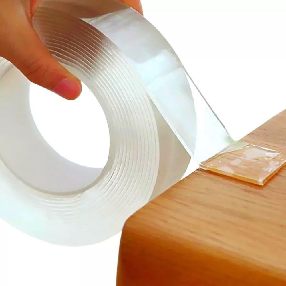 Fita Adesiva Dupla Face Transparente Acrílica com 35MM X 5M Gel Magica Nano Extra Forte Lavável