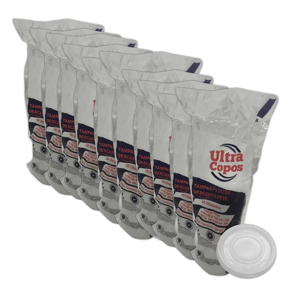 Tampa Para Copo De Isopor 120Ml C/500 Un S/ Furo Ultra