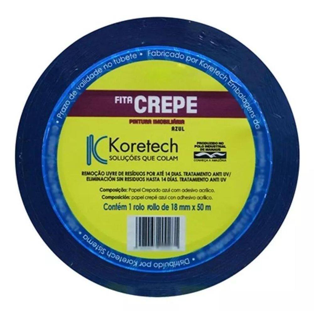 Fita Crepe Azul Imobiliária 48Mm X 50M Koretech - 200298