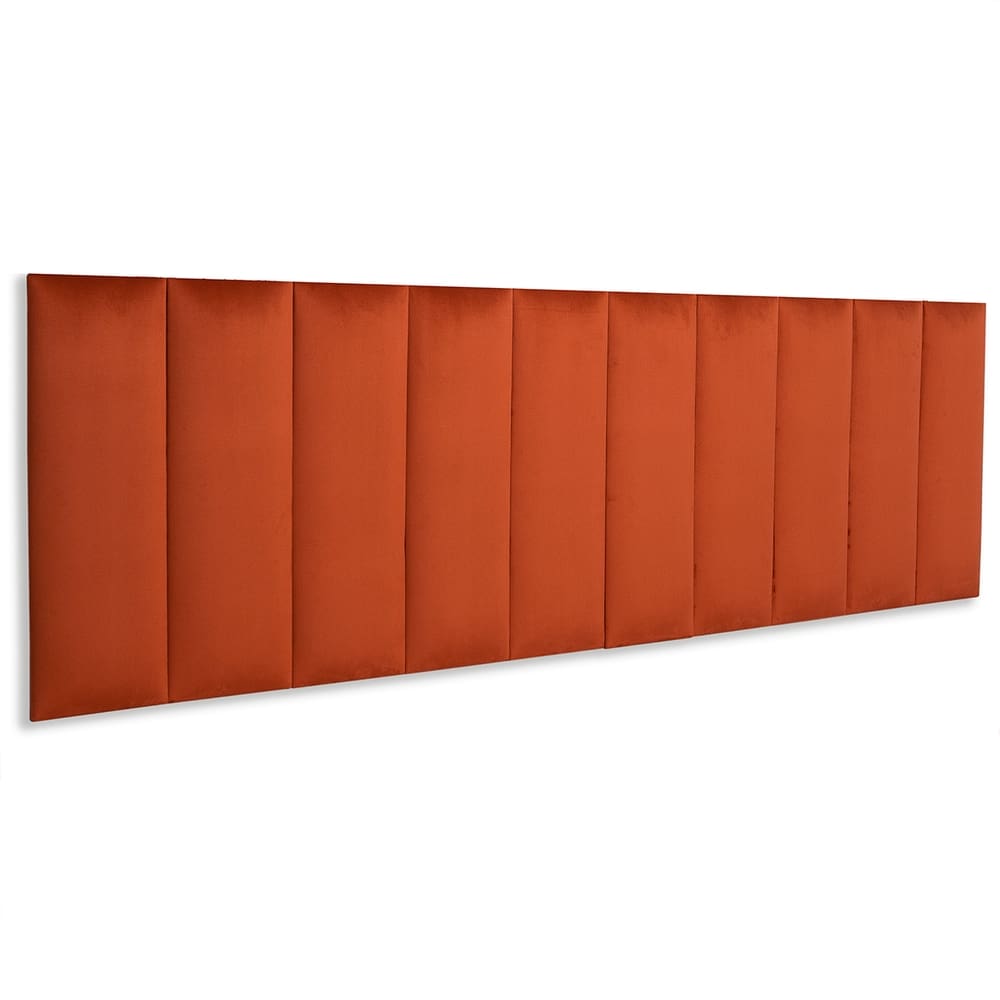 Cabeceira King Estofada Kit 10 Placas Reta - Veludo Terracota