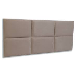 Cabeceira Casal Estofada Kit 6 Placas Retangular - Suede Bege