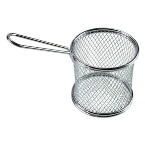Mini Cesto Redondo Em Inox P/ Servir Batata Frita E Porções