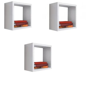 Kit 3 Nicho Decorativo 50x50x15 Cm Branco Em Mdf [F031]