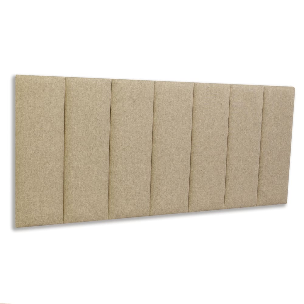 Cabeceira Casal Estofada Kit 7 Placas Reta - Linho Bege