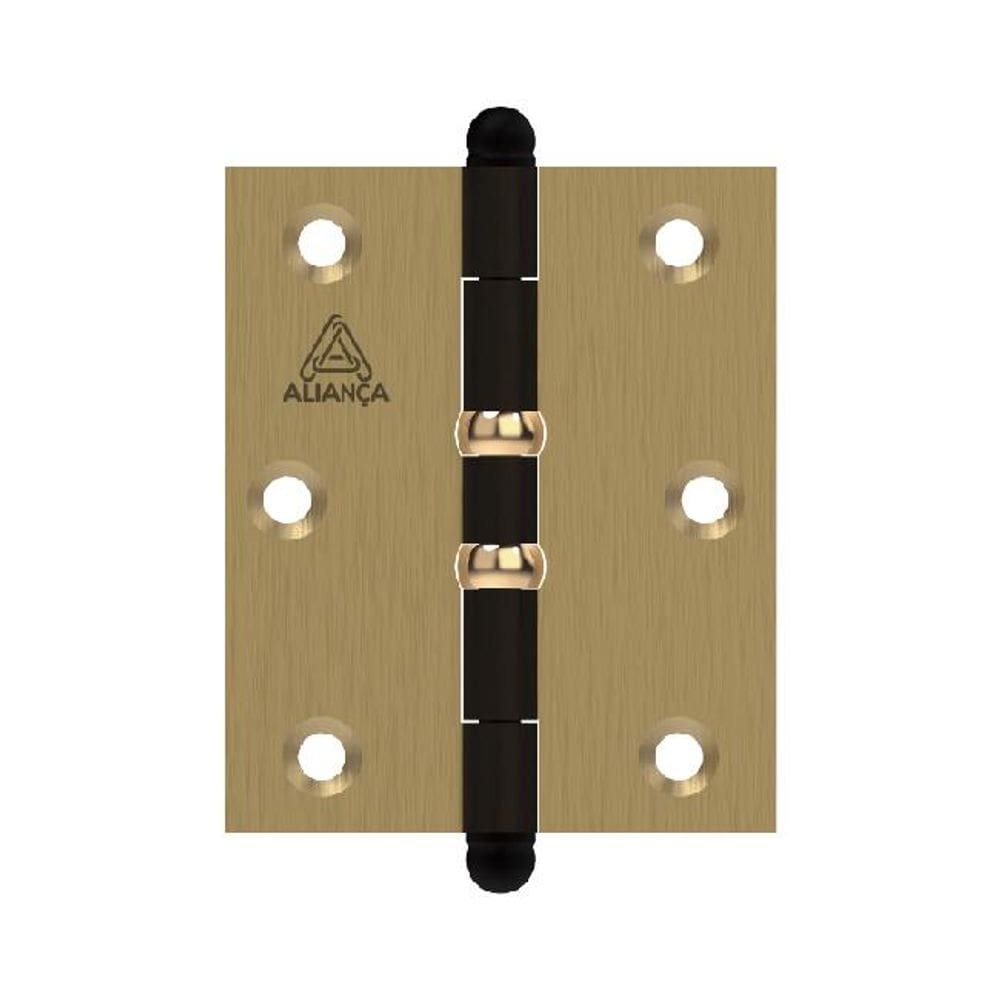dobradica pino bola e anel 3" x 2.1/2 blister bronze latonado alianca