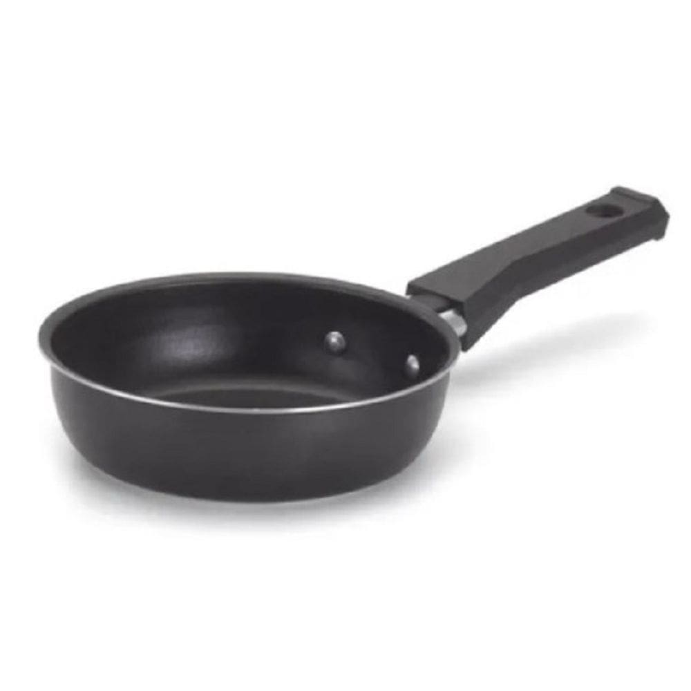 Frigideira Antiaderente De Ovo Preta Alumínio Nacional 14cm (Uso diário)