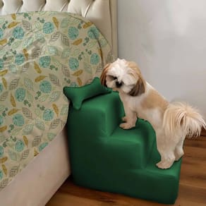 Escada Pet Para Cães e Gatos Teddy 3 Degraus Verde