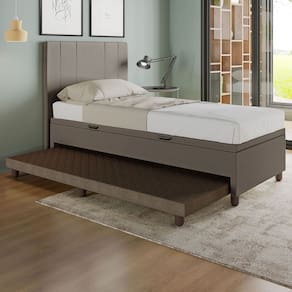Base Cama Baú Solteiro com Cama Auxiliar c/colchão conjugado Corino SkyBox