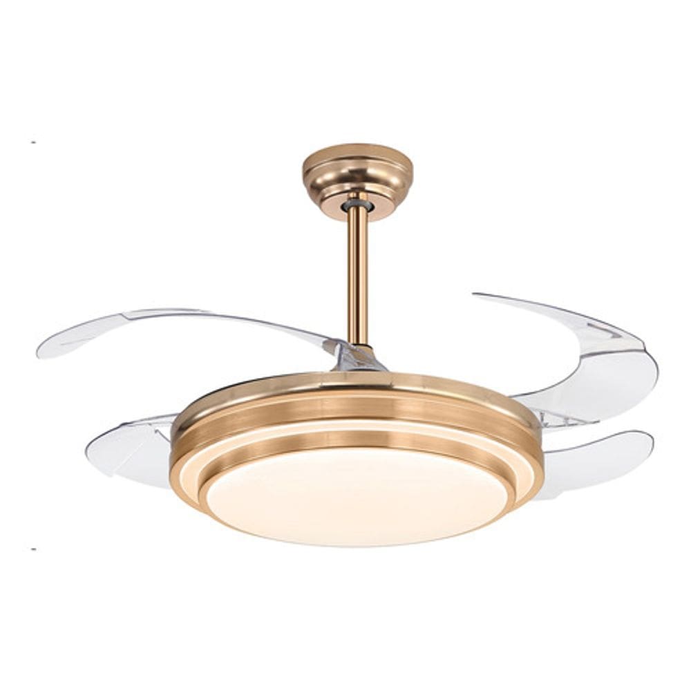Ventilador Teto Retrátil Com Controle 110cm Dourado Bivolt