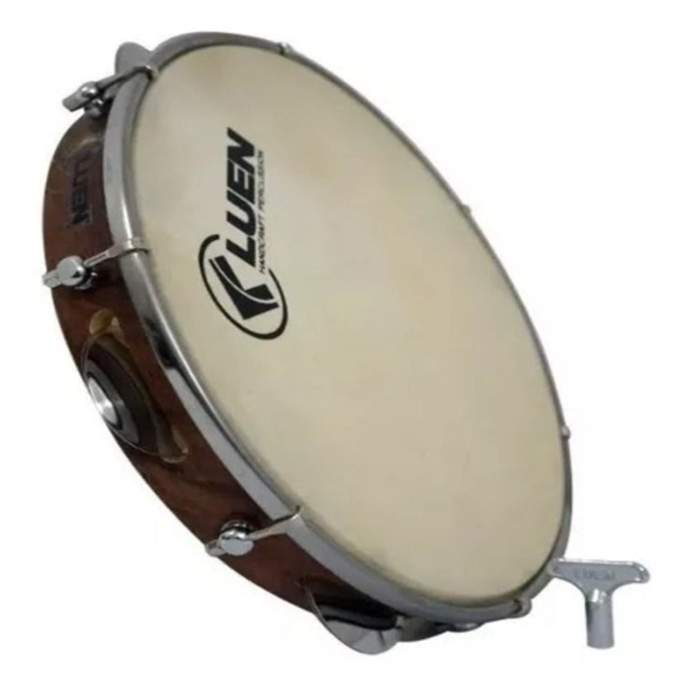 Pandeiro 11 Formica Imbuia Aro Inox Plat Latao Pele Master Control 07 Afins Sples