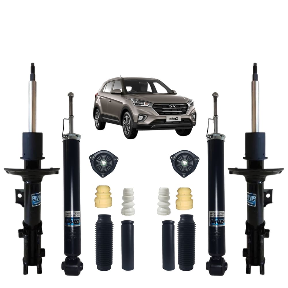 Kit Amortecedor Nakata Dianteiro+Traseiro + Kit Batente 1Linha Creta 2017 A 2020