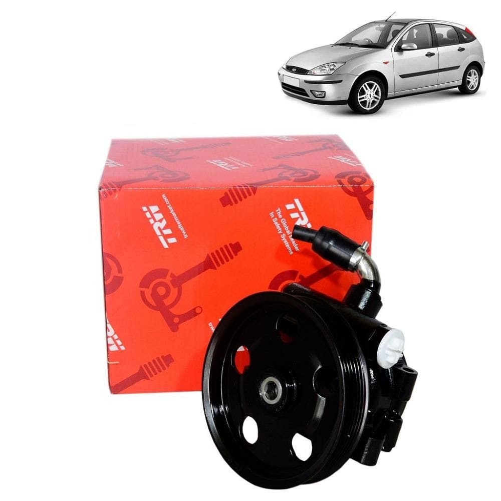 Bomba Hd Trw Ford Focus 1.8/2.0 2001 A 2006 - Motor Zetec Rocam - Carcaca 04 Furos Fixaçao - Com Polia 6 Pk -Dl