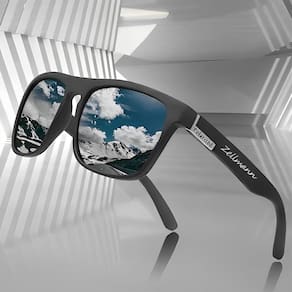Óculos Masculino De Sol Preto Polarizado Square Vintage - Zellmann