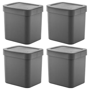 4X Lixeira De Cozinha Pequena 2,5 Litros Ou Trium Cinza