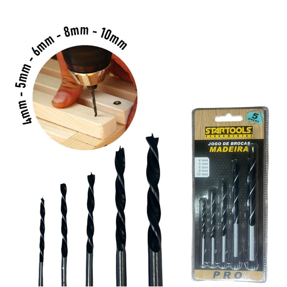 Jogo de Brocas Madeira 5 Peças Startools
