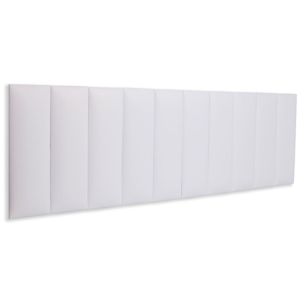 Cabeceira King Estofada Kit 10 Placas Reta - Courino Branco