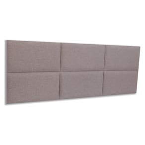 Cabeceira Queen Estofada Kit 6 Placas Retangular - Linho Castor